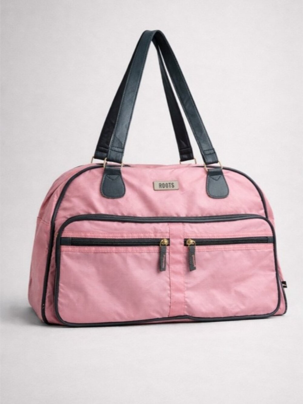 Roots Pink Nylon Duffel Bag